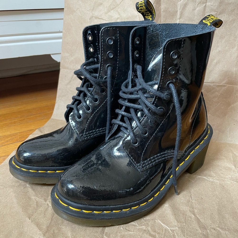 Dr Martens 90s Grunge Patent Leather Combat Boots